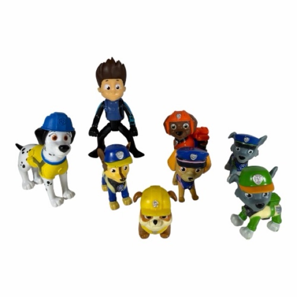 PAW PATROL TOY LOT Of  8 Chase Ryder Rubble  Rocky Figures Cake Toppers